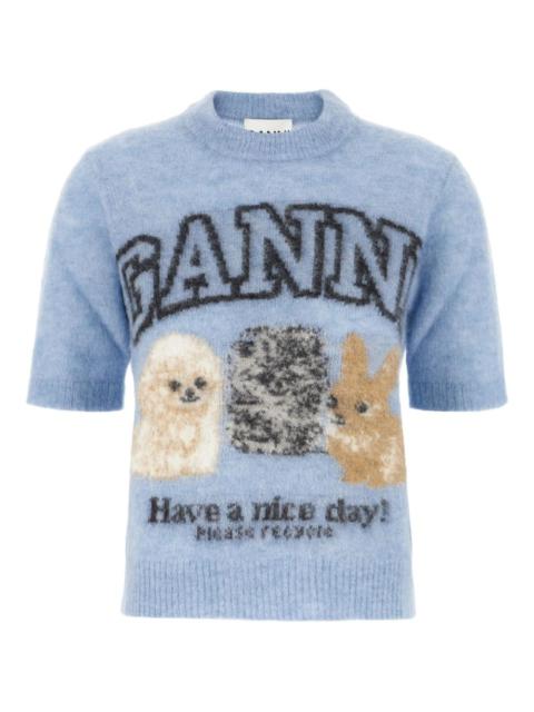 GANNI short-sleeve wool sweater