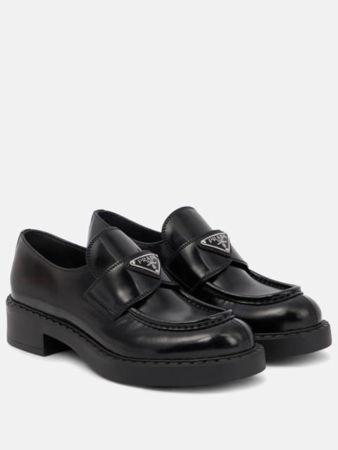 Platform leather loafers