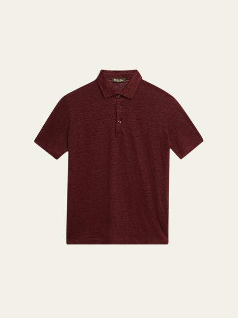 Loro Piana Men's Linen Jersey Dublon Polo Shirt