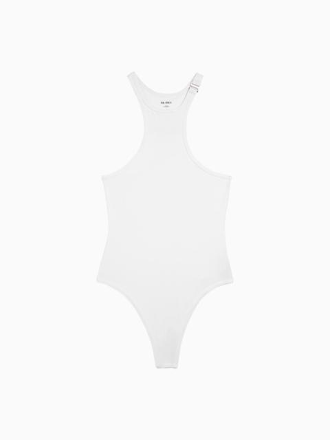 WHITE ONE-PIECE SWIMMING COSTUME