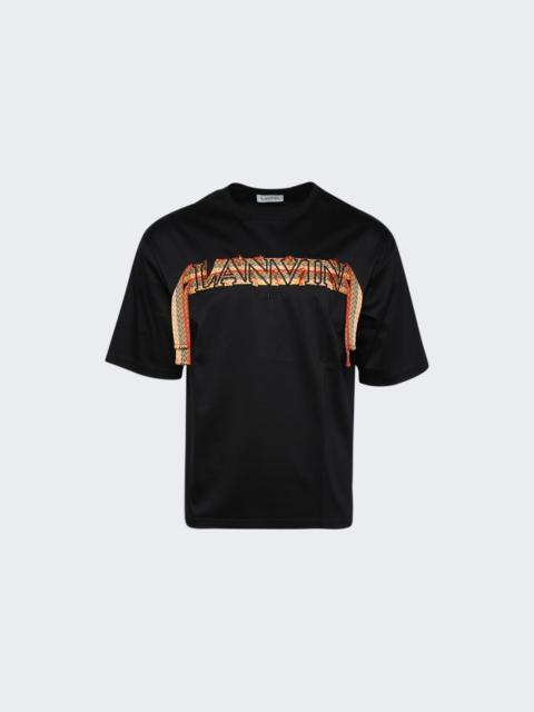 Lanvin Curb Embroidered T-Shirt Black and Orange