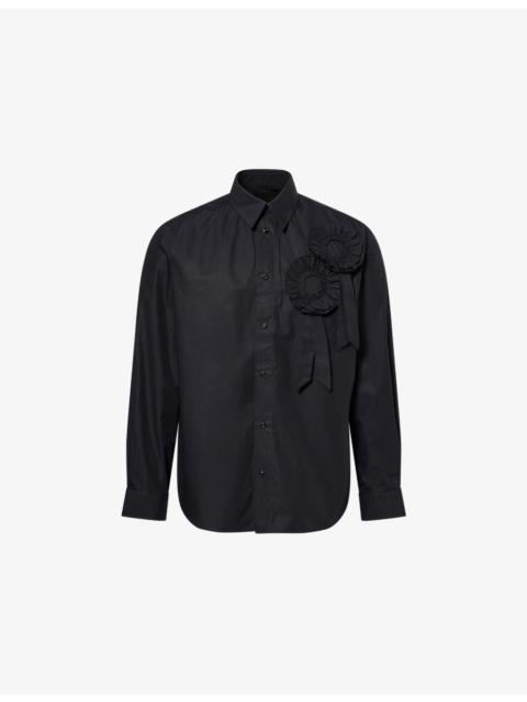 Simone Rocha Ruffle Rosette Cotton Shirt