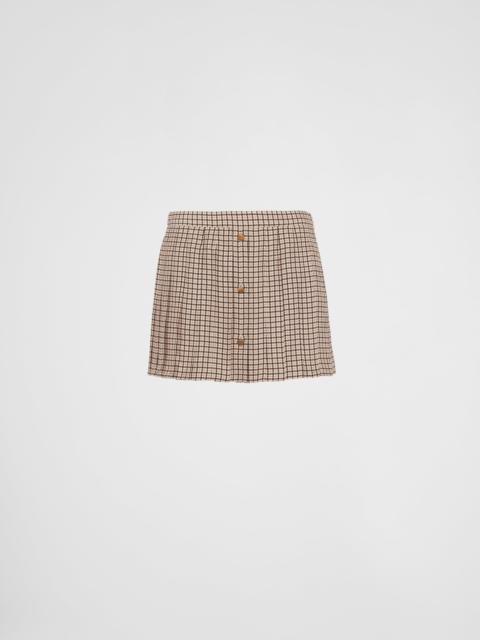 Printed crepe de chine miniskirt