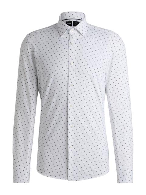 BOSS SLIM-FIT SHIRT IN PRINTED PERFORMANCE-STRETCH FABRIC