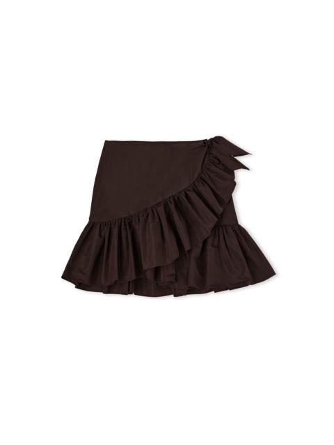 MSGM Tafetta mini skirt with wrap design and ruffles
