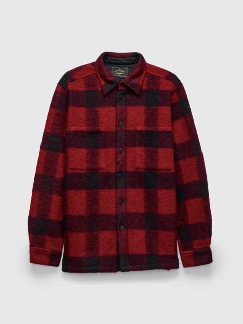 Portuguese Flannel Big Buffalo Wool Check Overshirt in Red
