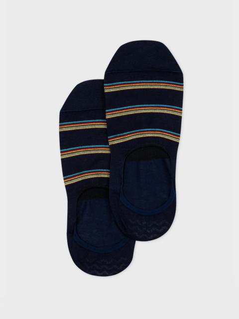Paul Smith Navy 'Signature Stripe' Block Loafer Socks