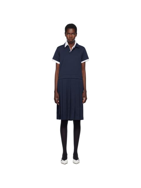 Comme des Garçons GIRL Navy Polyester Jersey Midi Dress