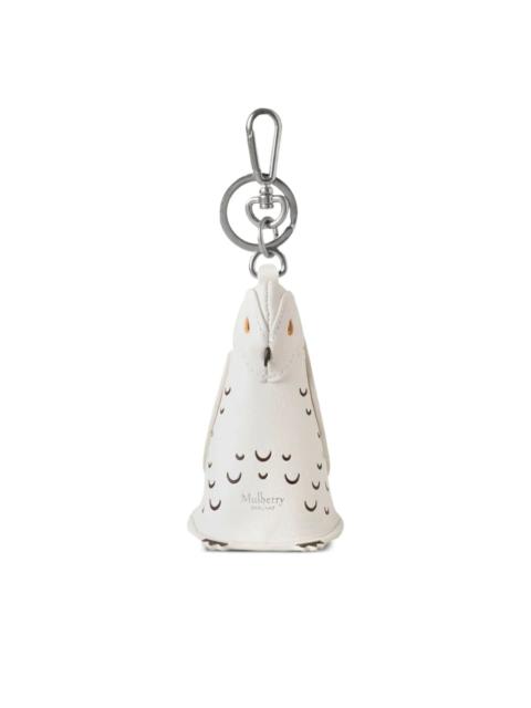 Mulberry owl leather keyring