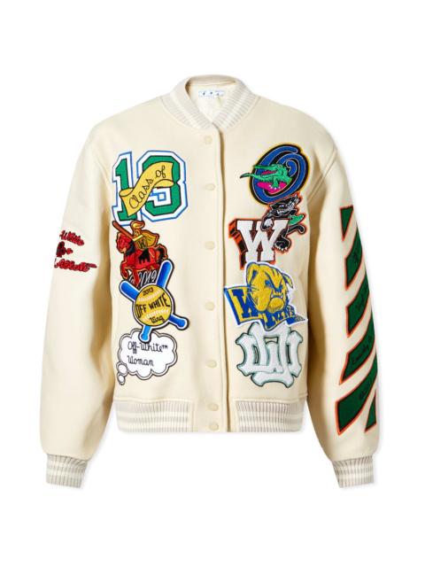 Off-White Off-White Slogan Patch Varsity Bomber Jacket