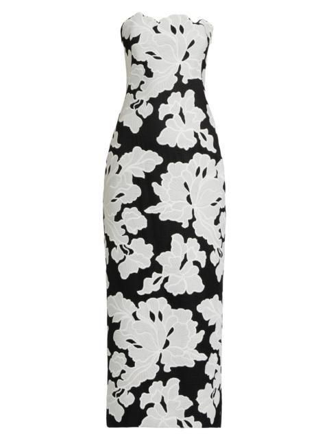 LELA ROSE Women's Natasha Strapless Floral Dress - Ivory