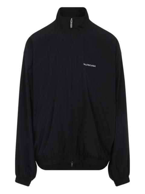 BALENCIAGA logo-print zip-up jacket