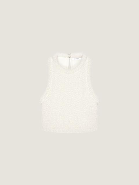 Givenchy CROPPED TOP IN KNIT WITH EMBROIDERED PEARLS