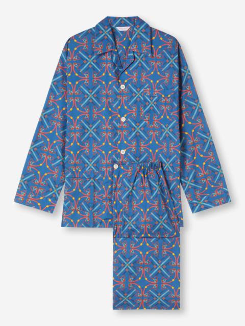 Derek Rose Men's Classic Fit Pyjamas Ledbury 64 Cotton Batiste Multi