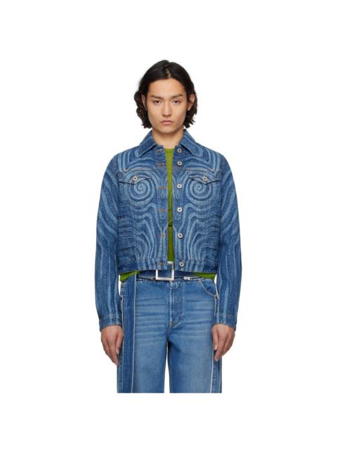 Jean Paul Gaultier Blue Spiral Denim Jacket