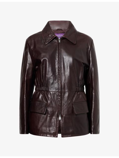 WEEKEND Max Mara Drawstring-Waist Leather Jacket