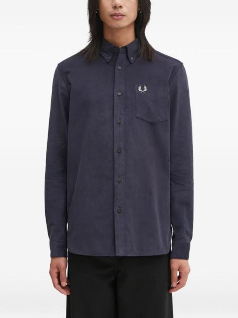 Fred Perry logo-embroidered corduroy shirt