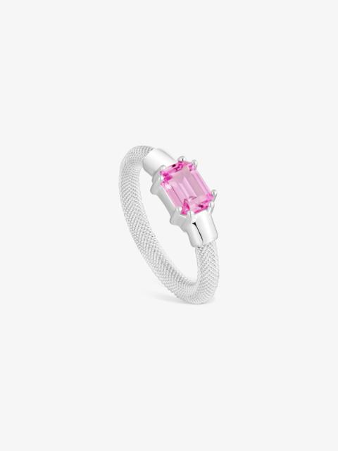 TOUS Silver and lab-grown sapphire Ring TOUS Mesh LGG