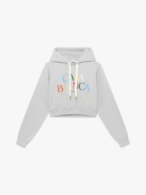 CASABLANCA Grey Stacked Logo Hooded Sweatshirt