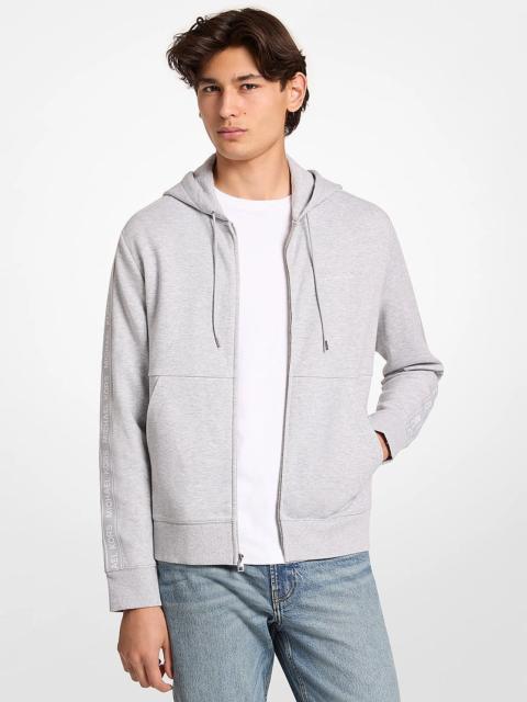 MICHAEL KORS Logo Tape Cotton Blend Zip-Up Hoodie