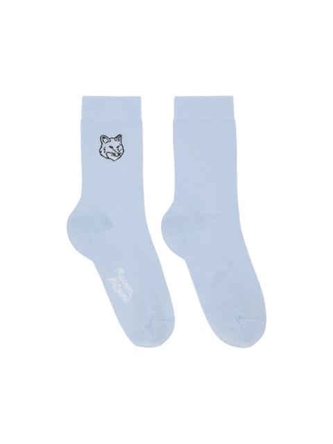 Maison Kitsuné Blue Bold Fox Head Socks