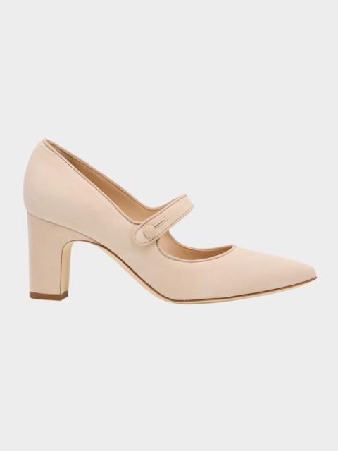Manolo Blahnik Campariba Kid Suede Pumps