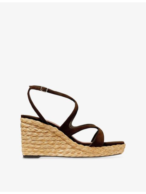 JIMMY CHOO Ayla 85 Suede Wedge Heels