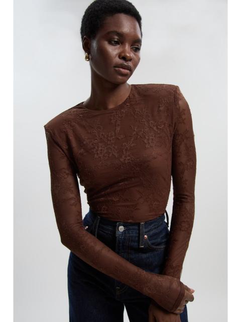 KAREN MILLEN Lace Long Sleeve Bodysuit