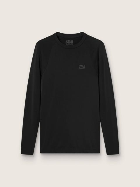 Golden Goose Men's black long-sleeve sports top
