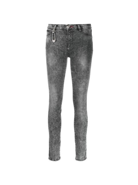 PHILIPP PLEIN high-waisted cotton jeggings