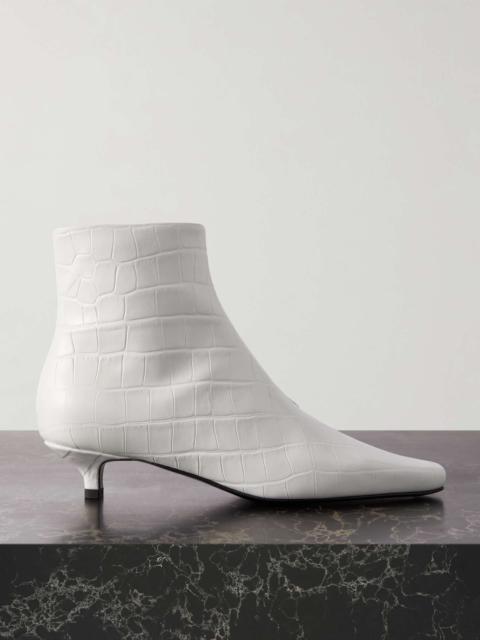 Totême + NET SUSTAIN The Croco Slim croc-effect leather ankle boots