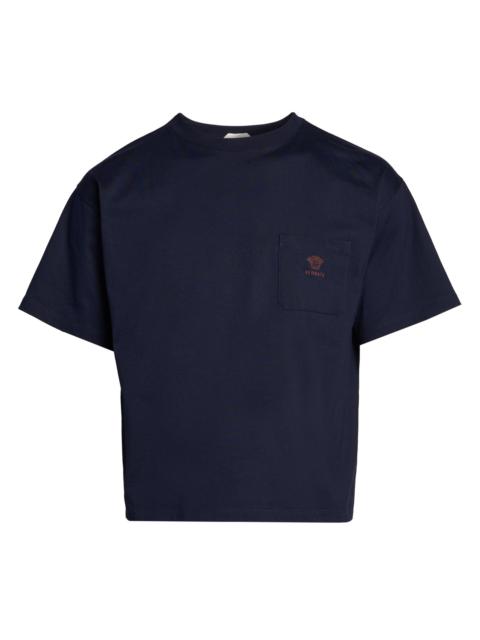 VERSACE Men's Medusa Pocket Crewneck T-Shirt - Navy Blue