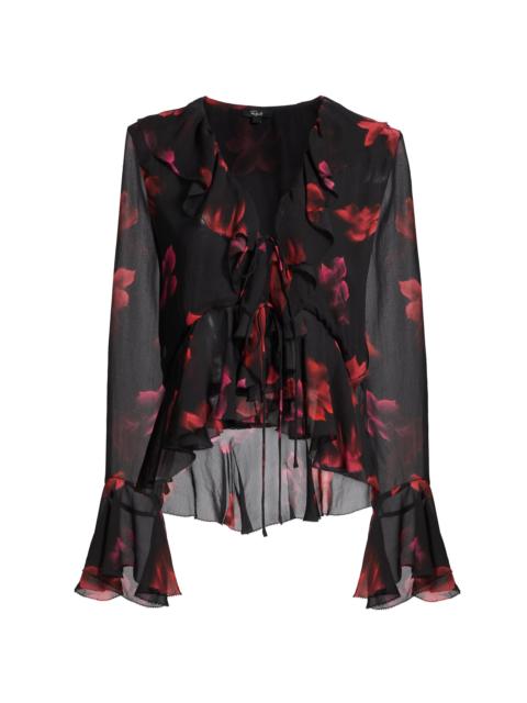 Rails Women's Nicoletta Floral Chiffon Top - Dark Azalea