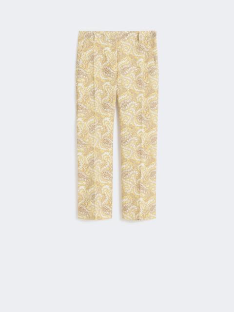 WEEKEND Max Mara Printed basketweave cotton trousers - LIGHT YELLOW