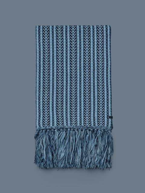 MACKAGE MONA-CK Rectangular Jacquard wool scarf with fringed ends