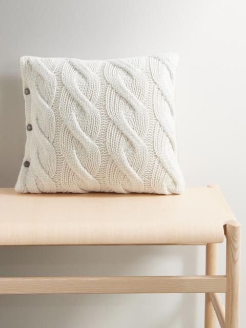 Brunello Cucinelli Cable-knit cashmere pillow Off-white