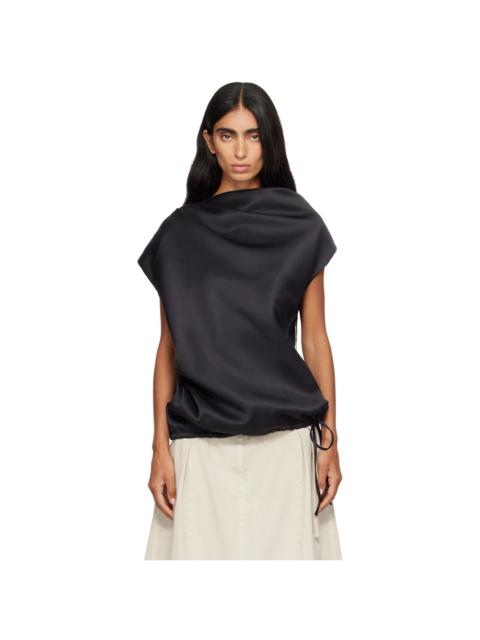 LE17SEPTEMBRE Black Soft Draped Asymmetric Top