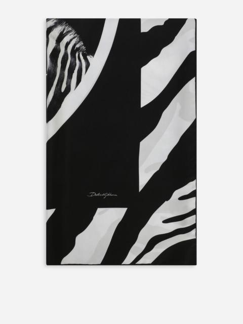 Dolce & Gabbana Large zebra-print twill scarf (140 x 140)