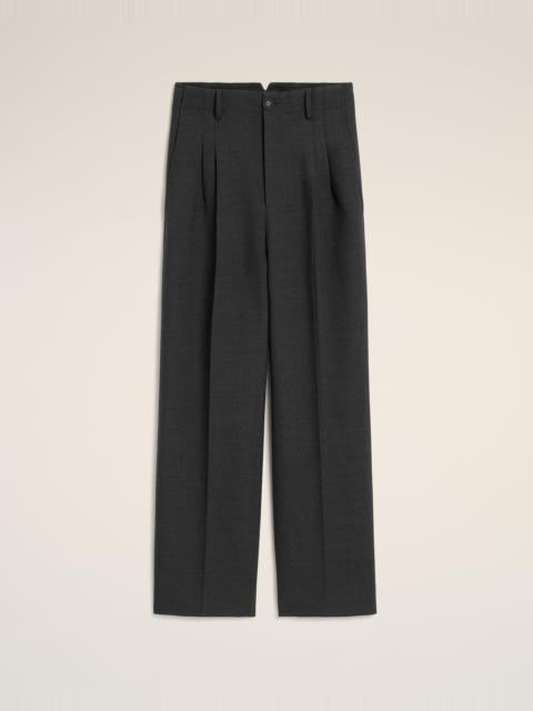 AMI Paris GREY HIGH-WAISTED CARROT-FIT WOOL TROUSERS