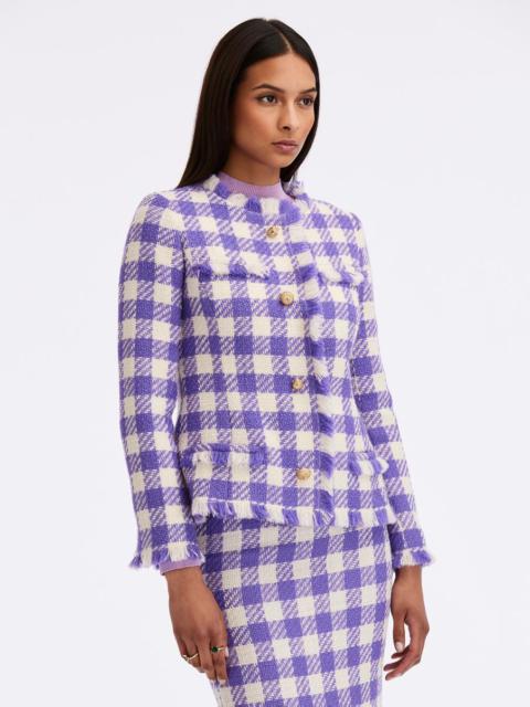 Oscar de la Renta CHECK TWEED JACKET