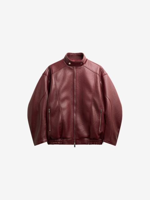 The Frankie Shop Troye Faux Leather Bomber Jacket - Burgundy