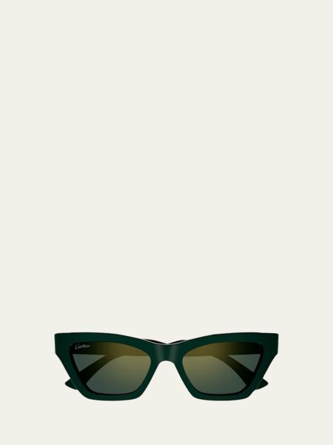 Cartier Logo Acetate Cat-Eye Sunglasses