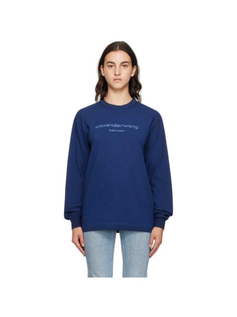 Alexander Wang Navy Printed Long Sleeve T-Shirt