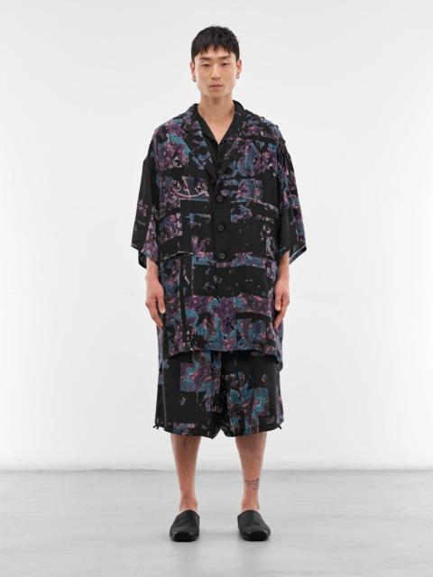 Yohji Yamamoto Black Abstract Print Oversized Shirt