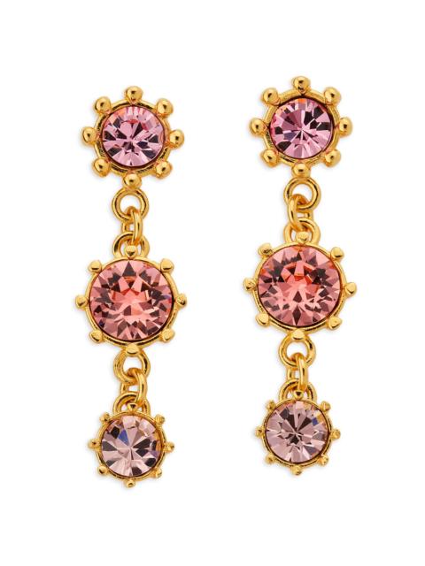 Oscar de la Renta Women's 24K-Gold-Plated, Imitation Pearl & Glass Crystal Drop Earrings - Rose
