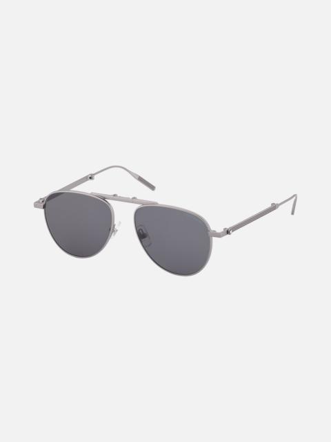 Montblanc Foldable Square Ruthenium Metal Frame Sunglasses