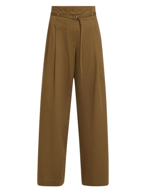 Proenza Schouler Women's Raver Fine Herringbone Pants - Dark Green