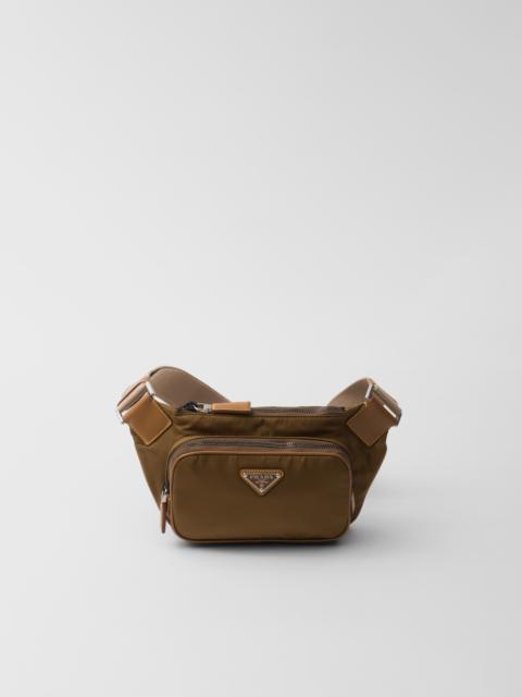 Re-Nylon and leather belt bag