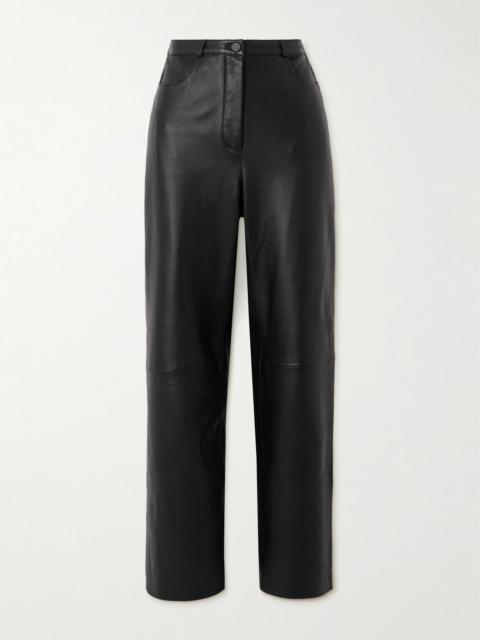 Loulou de Saison Cobe paneled leather straight-leg pants Black