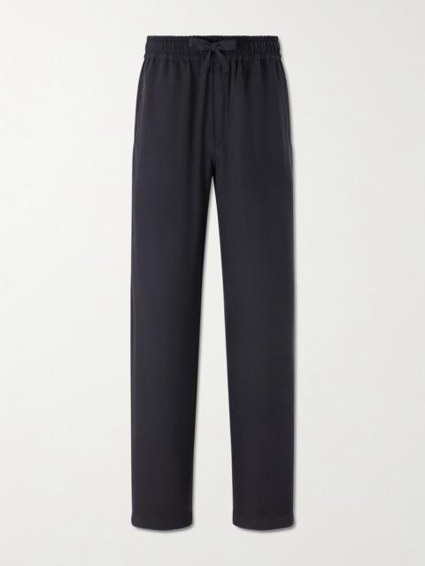 SAMAN AMEL Straight-Leg Silk Trousers